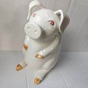 Vintage 60s Mancer of Italy Ceramic Pig Kitchen Utensil Holder